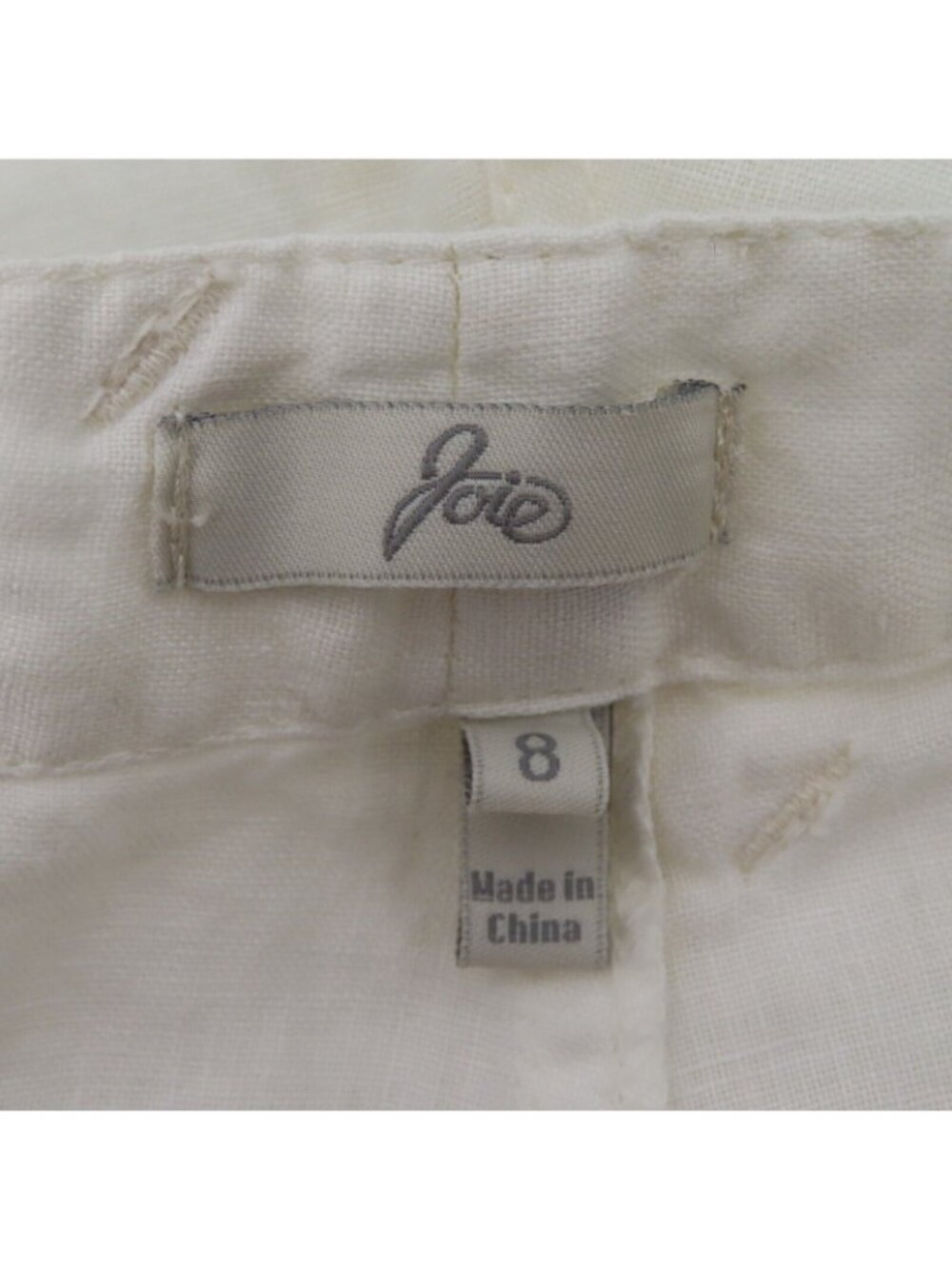 Joie Women 8 Wide Leg Utility Pants All Linen Square Pockets White Flat Front - Picture 8 of 13